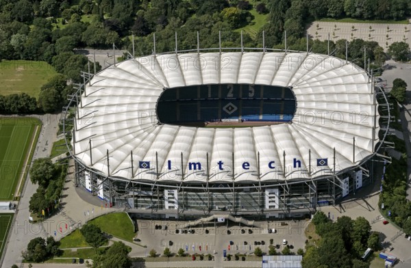 Imtech Arena, HSV Stadion, HSH Nordbank Arena, Hamburg, Bundesliga stadium, Germany, Europe, aerial view, birds-eyes view, aerial photography, aerial photography, overview, overview, bird's eye view
