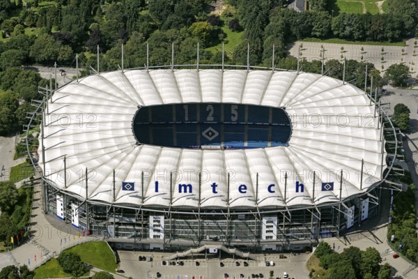 Imtech Arena, HSV Stadion, HSH Nordbank Arena, Hamburg, Bundesliga stadium, Germany, Europe, aerial view, birds-eyes view, aerial photography, aerial photography, overview, overview, bird's eye view