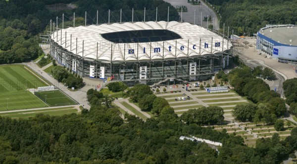 Imtech Arena, HSV Stadion, HSH Nordbank Arena, Hamburg, Bundesliga stadium, Germany, Europe, aerial view, birds-eyes view, aerial photography, aerial photography, overview, overview, bird's eye view