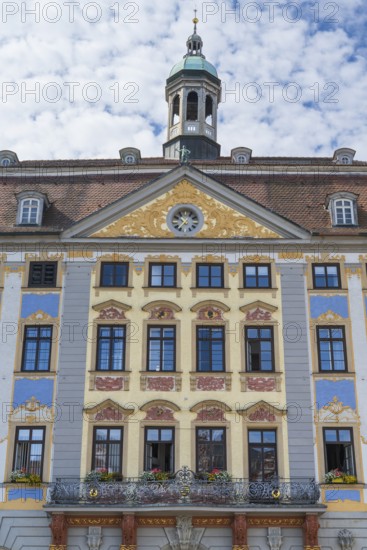 Facade, Renaissance, Town Hall, detail, Market Square, Coburg, Upper Franconia, Franconia, Bavaria, Germany