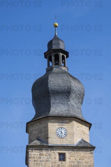 Spitalgasse, Spitaltor, Historic City Gate, Tower, detail, Coburg, Upper Franconia, Franconia, Bavaria, Germany
