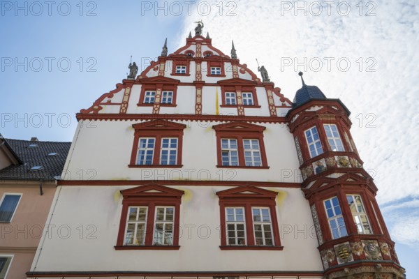 Oriel am Stadthaus, detail, Spitalgasse, Coburg, Upper Franconia, Franconia, Bavaria, Germany