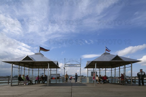 Clouds sea, jetty Grömitz, Grömitz, Baltic Sea, Schleswig-Holstein, Germany, Europe, aerial photo, birds-eyes view, aerial photography, aerial photography, overview, overview, bird's eye view