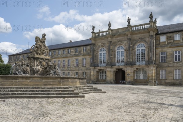 New Palace with Margrave's Fountain, Bayreuth, Upper Franconia, Franconia, Bavaria, Germany
