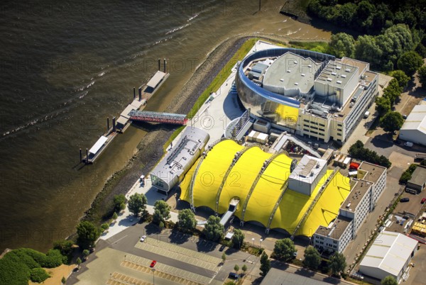 Stella Music Musical-Theatre The Lion King and The Miracle of Bern, Hamburg Harbour, Elbe, Hamburg, Free and Hanseatic City of Hamburg, Germany, Europe, aerial view, birds-eyes view, aerial photography, aerial photography, overview, bird's eye view