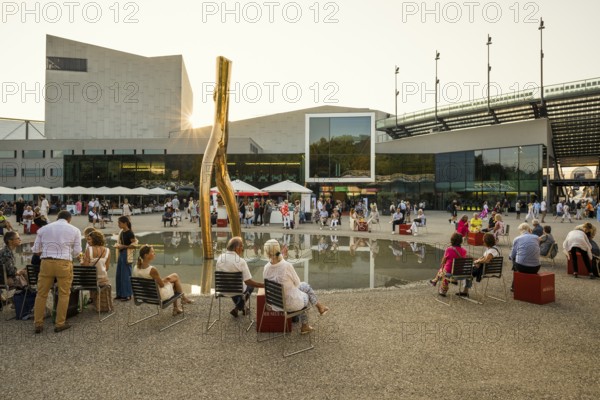 Festival Hall, sunset, Bregenz, Lake Constance, Vorarlberg, Austria
