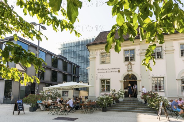 Historic tavern, beer garden, Bregenz, Lake Constance, Vorarlberg, Austria