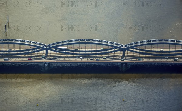 Steel construction of the Free Harbour Elbe Bridge over the Norderelbe, Hamburg Harbour, Elbe, Hamburg, Free and Hanseatic City of Hamburg, Germany, Europe, aerial view, birds-eyes view, aerial photography, aerial photography, overview, bird's eye view
