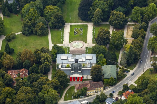 Hauskunst Kunsthaus Ostdeutsche Galerie Regensburg, Kunstforum Ostdeutsche Galerie Regensburg, Regensburg, independent city in Eastern Bavaria, Bavaria, Germany, Europe, aerial view, birds-eyes view, aerial photography, aerial photography, aerial photography, overview, bird's eye view
