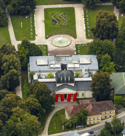 Hauskunst Kunsthaus Ostdeutsche Galerie Regensburg, Kunstforum Ostdeutsche Galerie Regensburg, Regensburg, independent city in Eastern Bavaria, Bavaria, Germany, Europe, aerial view, birds-eyes view, aerial photography, aerial photography, aerial photography, overview, bird's eye view