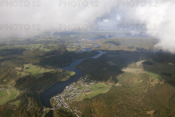 Simmerath, Belgium Aachen border area Eifel Rursee, North Rhine-Westphalia, Germany, Europe, aerial view, birds-eyes view, aerial photography, aerial photography, overview, overview, bird's eye view