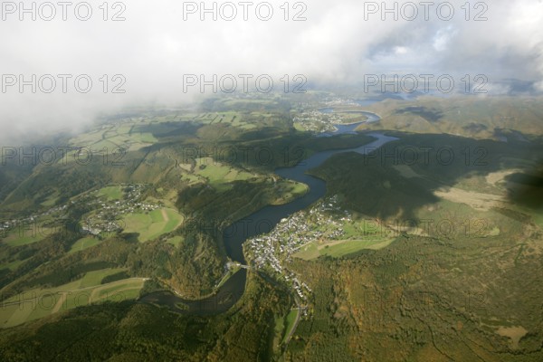 Simmerath, Belgium Aachen border area Eifel Rursee, North Rhine-Westphalia, Germany, Europe, aerial view, birds-eyes view, aerial photography, aerial photography, overview, overview, bird's eye view