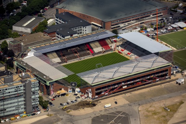 Reconstruction Millerntor Stadium, FC St.Pauli, Hamburg, Free and Hanseatic City of Hamburg, Germany, Europe, aerial photo, birds-eyes view, aerial photography, aerial photography, overview, overview, bird's eye view