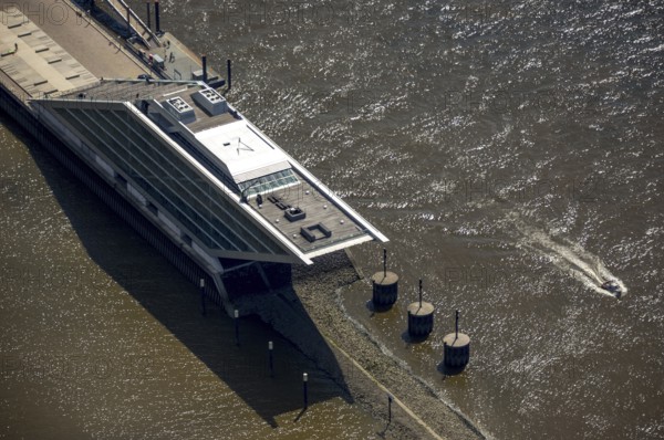 Dockland, shipping company building, architects Bothe Richter Teherani, Hamburg harbour, Elbe, Hamburg, Free and Hanseatic City of Hamburg, Germany, Europe, aerial view, birds-eyes view, aerial photography, aerial photography, overview, bird's eye view