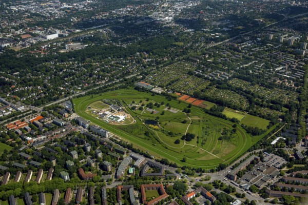 Horner Rennbahn, Hamburg, Free and Hanseatic City of Hamburg, Germany, Europe, aerial view, birds-eyes view, aerial photography, aerial photography, overview, bird's eye view