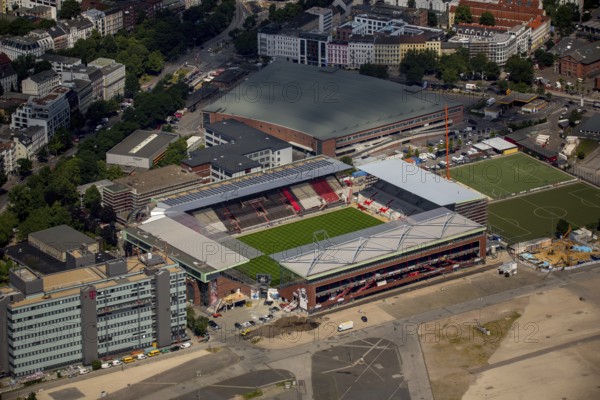 Reconstruction Millerntor Stadium, FC St.Pauli, Hamburg, Free and Hanseatic City of Hamburg, Germany, Europe, aerial photo, birds-eyes view, aerial photography, aerial photography, overview, overview, bird's eye view