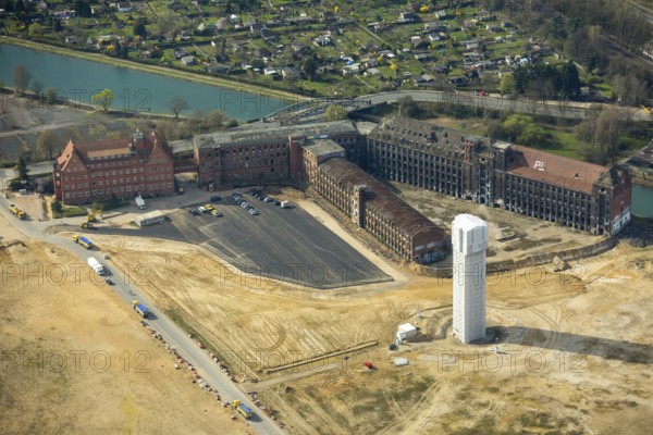 Former Conti site with Conti tower, Stockardtweg, Hanover, capital city, Lower Saxony, Germany, DE, Europe, aerial view, birds-eyes view, aerial photography, aerial photography, overview, bird's eye view
