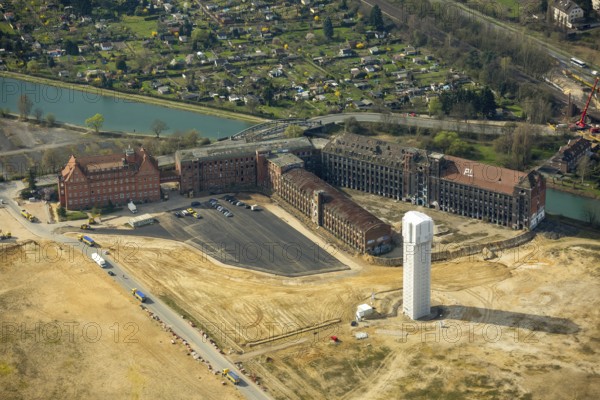 Former Conti site with Conti tower, Stockardtweg, Hanover, capital city, Lower Saxony, Germany, DE, Europe, aerial view, birds-eyes view, aerial photography, aerial photography, overview, bird's eye view