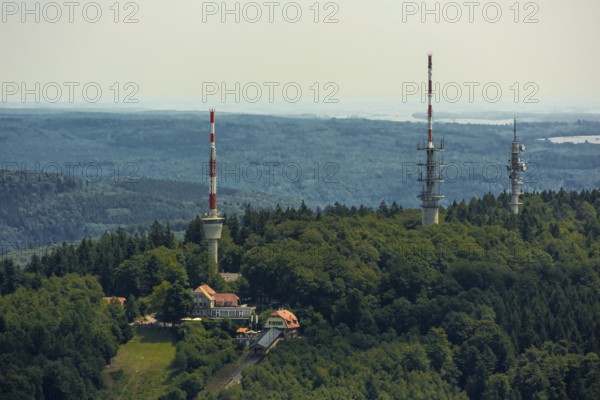 Aerial aerial photography, aerial view, bird's-eye view, aerial photography, overview, overview, bird's-eye view, aerial photography, aerial antennas, aerial towers over Heidelberg, Heidelberg, Rhein-Neckar-Kreis, Baden-Württemberg, Germany