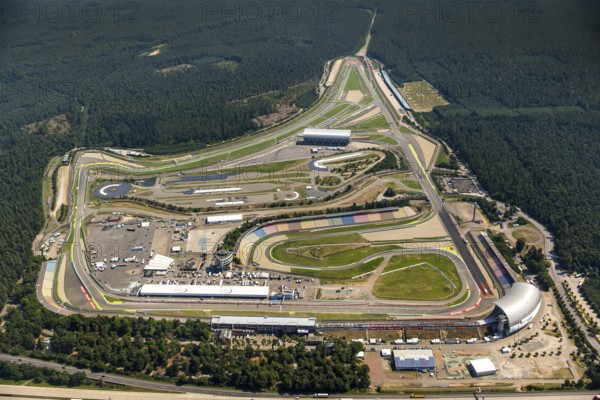 Hockenheimring Baden-Württemberg, former Hockenheimring, Kurpfalzring, motorsport race track, DTM track, former Formula 1 race track, Hockenheim, Baden-Württemberg, Germany, Europe, aerial photo, birds-eyes view, aerial photography, aerial photography, aerial photography, overview, bird's eye view