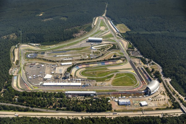 Hockenheimring Baden-Württemberg, former Hockenheimring, Kurpfalzring, motorsport race track, DTM track, former Formula 1 race track, Hockenheim, Baden-Württemberg, Germany, Europe, aerial photo, birds-eyes view, aerial photography, aerial photography, aerial photography, overview, bird's eye view