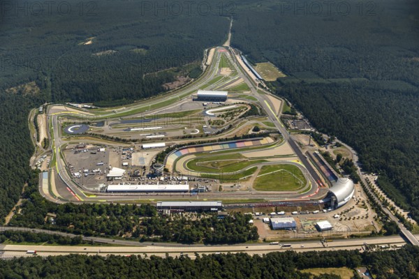 Hockenheimring Baden-Württemberg, former Hockenheimring, Kurpfalzring, motorsport race track, DTM track, former Formula 1 race track, Hockenheim, Baden-Württemberg, Germany, Europe, aerial photo, birds-eyes view, aerial photography, aerial photography, aerial photography, overview, bird's eye view