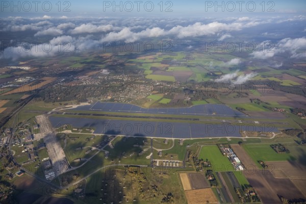Former airbase Ahlhorn, former military airbase Ahlhorn ETNA, Emstek, Lower Saxony, Germany, Europe, aerial photo, birds-eyes view, aerial view, aerial photography, aerial photography, overview, bird's eye view