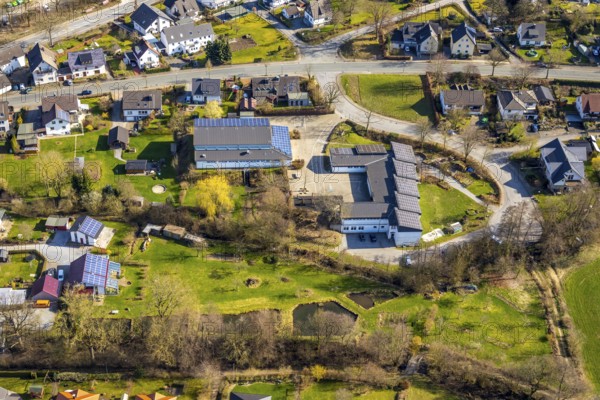 Aerial photo, primary school Allendorf, primary school Hachen, Allendorf, Sundern, Sauerland, North Rhine-Westphalia, Germany, DE, Europe, aerial photo, aerial photography, aerial photography, overview, bird's-eye view, view, overview, education, pupils, college, training, school year, homework, class, year group, education, pedagogy