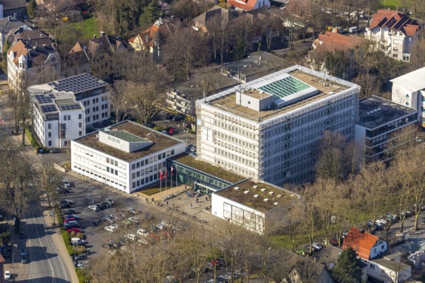 Aerial photograph, Unna district administration, Unna district economic development agency, Unna, Ruhr area, North Rhine-Westphalia, Germany, authority, DE, Europe, Friedrich-Ebert-Straße, district administration, aerial photograph, aerial photography, aerial photography, town hall, city administration, overview, administrative area, bird's eye view, bird's eye view, overview