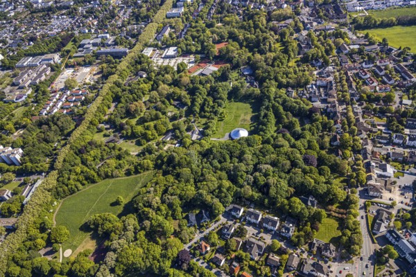 Aerial view, saltworks and spa gardens Unna, Unna, Ruhr area, North Rhine-Westphalia, Germany, DE, Europe, spa gardens, aerial view, aerial photography, aerial photography, park, overview, bird's-eye view, overview