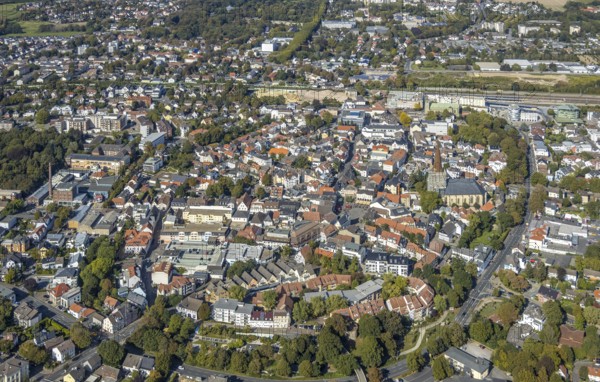 Aerial view, townscape, old town, renovation evang. City church, Unna, Ruhr area, North Rhine-Westphalia, Germany, place of worship, construction work, construction area, construction site, construction project, construction site, city, DE, renewal, Europe, religious community, place of worship, property tax, real estate, city centre, church, parish, denomination, aerial view, aerial photography, aerial photography, local view, religion, renovation, redevelopment, urban area, city centre, overview, bird's-eye view, housing estate, housing and living, residential area, residential buildings, residential quality, residential quarter, housing estate, birds-eyes view, overview