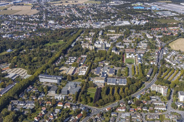 Aerial view, school centre north, new construction education campus Unna, construction site Berliner Allee, Unna, Ruhr area, North Rhine-Westphalia, Germany, construction work, construction area, building site, building plots, construction measure, construction project, construction site, vocational college, education, educational institution, DE, Erich Göpfert civic hall Unna, development, Europe, Geschwister-Scholl-Gymnasium Unna, property tax, Hansa Berufskolleg, Hellweg Sporthallen, real estate, capacity requirements, teaching institute, aerial view, aerial photography, aerial photography, new building, Palaiseaustraße, school, sports hall, overview, bird's-eye view, residential complex, living and living, residential area, residential buildings, residential quality, residential neighbourhood, housing estate, birds-eyes view, overview