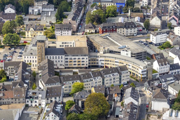 Aerial view, town hall, Velbert, Ruhr area, North Rhine-Westphalia, Germany, authority, DE, Europe, aerial photograph, aerial photography, aerial photography, city of Velbert, city administration, Thomasstraße, tower, overview, bird's-eye view, birds-eyes view, onlyVelbert, overview, Velbert-Mitte