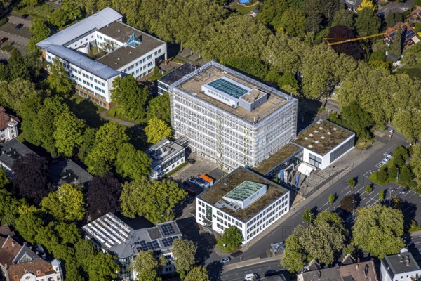 Aerial photograph, Unna district administration, Unna district health and environmental authority, Unna, Ruhr area, North Rhine-Westphalia, Germany, authority, DE, Europe, green trees, aerial photograph, aerial photography, aerial photography, overview, bird's-eye view, bird's-eye view, overview