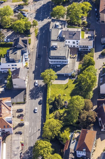 Aerial photo, Hellweger Anzeiger and Westfälische Rundschau, waterway, Unna, Ruhr area, North Rhine-Westphalia, Germany, DE, Europe, aerial photography, aerial photography, overview, bird's-eye view, newspaper publisher, birds-eyes view, overview