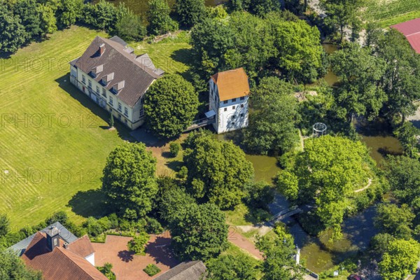 Aerial view, Bispinghof, uses the Westfälische Wilhelms-Universität, Nordwalde, Münsterland, North Rhine-Westphalia, Germany, Bischopinkshof, DE, Europe, aerial view, aerial photography, aerial photography, canteen, overview, University and State Library of Münster, bird's-eye view, Westfälische Wilhelms-Universität uses this building, birds-eyes view, overview