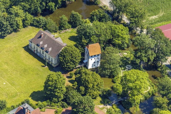 Aerial view, Bispinghof, uses the Westfälische Wilhelms-Universität, Nordwalde, Münsterland, North Rhine-Westphalia, Germany, Bischopinkshof, DE, Europe, aerial view, aerial photography, aerial photography, canteen, overview, University and State Library of Münster, bird's-eye view, Westfälische Wilhelms-Universität uses this building, birds-eyes view, overview