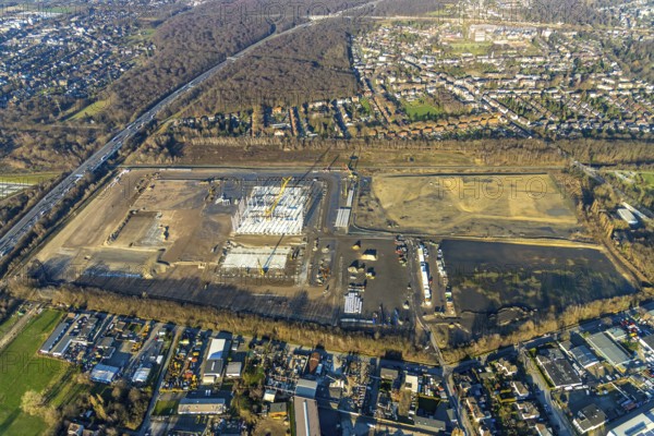 Aerial view, Logport V, Weierheide Waldteichstraße, retail chain Edeka Rhein-Ruhr, new central warehouse in the north of Oberhausen, Sterkrade, Oberhausen, Ruhr area, North Rhine-Westphalia, Germany, DE, Europe, birds-eyes view, aerial view, aerial photography, aerial photography, overview, bird's eye view