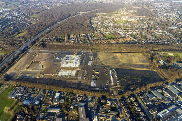 Aerial view, Logport V, Weierheide Waldteichstraße, retail chain Edeka Rhein-Ruhr, new central warehouse in the north of Oberhausen, Sterkrade, Oberhausen, Ruhr area, North Rhine-Westphalia, Germany, DE, Europe, birds-eyes view, aerial view, aerial photography, aerial photography, overview, bird's eye view