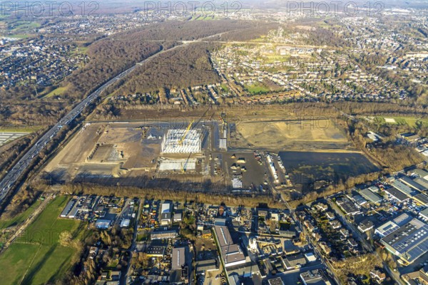 Aerial view, Logport V, Weierheide Waldteichstraße, retail chain Edeka Rhein-Ruhr, new central warehouse in the north of Oberhausen, Sterkrade, Oberhausen, Ruhr area, North Rhine-Westphalia, Germany, DE, Europe, birds-eyes view, aerial view, aerial photography, aerial photography, overview, bird's eye view