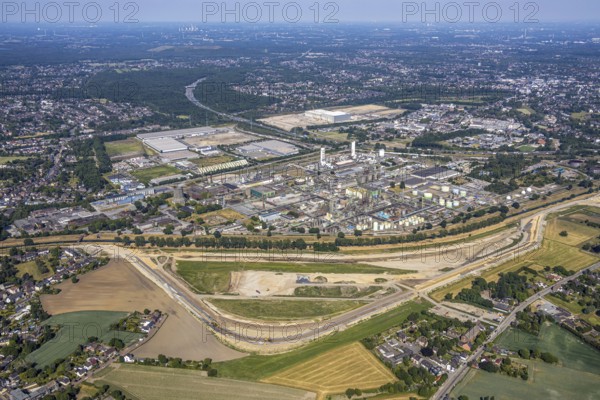Aerial view, Oberhausen, Logport V, Duisport, Waldteichstraße industrial estate, EDEKA-Logistik-ZENTRUM, Sterkrade, Ruhr area, North Rhine-Westphalia, Germany, Duisburg, DE, Europe, birds-eyes view, aerial photography, aerial photography, overview, bird's eye view