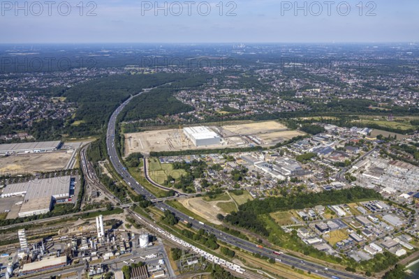 Aerial view, Oberhausen, Logport V, Duisport, Waldteichstraße industrial estate, EDEKA-Logistik-ZENTRUM, Sterkrade, Ruhr area, North Rhine-Westphalia, Germany, DE, Europe, birds-eyes view, aerial photography, aerial photography, overview, bird's eye view