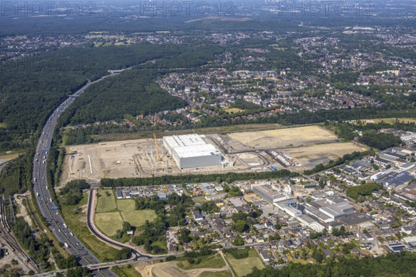 Aerial view, Oberhausen, Logport V, Duisport, Waldteichstraße industrial estate, EDEKA-Logistik-ZENTRUM, Sterkrade, Ruhr area, North Rhine-Westphalia, Germany, DE, Europe, birds-eyes view, aerial photography, aerial photography, overview, bird's eye view