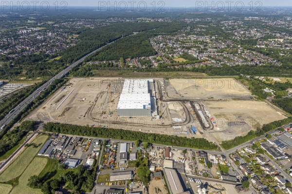 Aerial view, Oberhausen, Logport V, Duisport, Waldteichstraße industrial estate, EDEKA-Logistik-ZENTRUM, Sterkrade, Ruhr area, North Rhine-Westphalia, Germany, DE, Europe, birds-eyes view, aerial photography, aerial photography, overview, bird's eye view