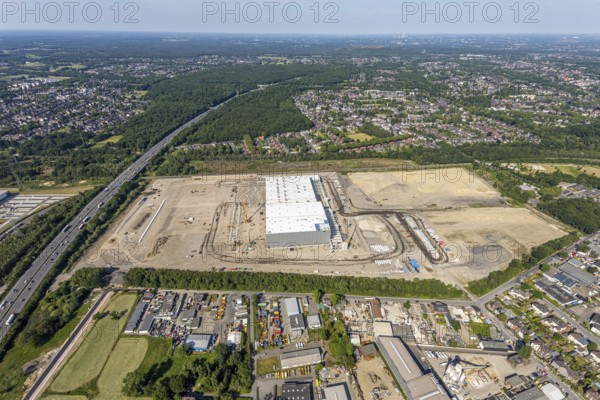 Aerial view, Oberhausen, Logport V, Duisport, Waldteichstraße industrial estate, EDEKA-Logistik-ZENTRUM, Sterkrade, Ruhr area, North Rhine-Westphalia, Germany, DE, Europe, birds-eyes view, aerial photography, aerial photography, overview, bird's eye view