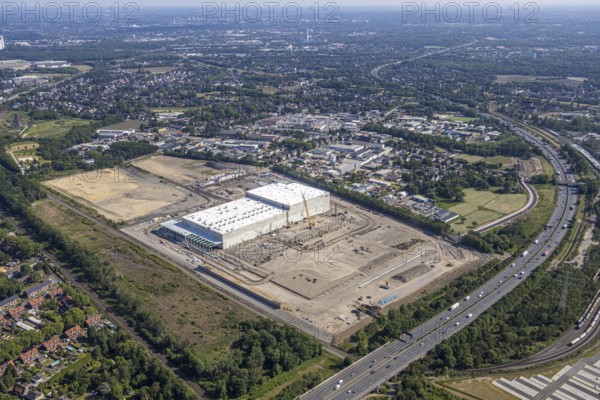 Aerial view, Oberhausen, Logport V, Duisport, Waldteichstraße industrial estate, EDEKA-Logistik-ZENTRUM, Sterkrade, Ruhr area, North Rhine-Westphalia, Germany, DE, Europe, birds-eyes view, aerial photography, aerial photography, overview, bird's eye view