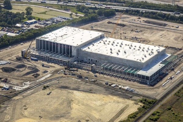 Aerial view, Oberhausen, Logport V, Duisport, Waldteichstraße industrial estate, EDEKA-Logistik-ZENTRUM, Sterkrade, Ruhr area, North Rhine-Westphalia, Germany, DE, Europe, birds-eyes view, aerial photography, aerial photography, overview, bird's eye view