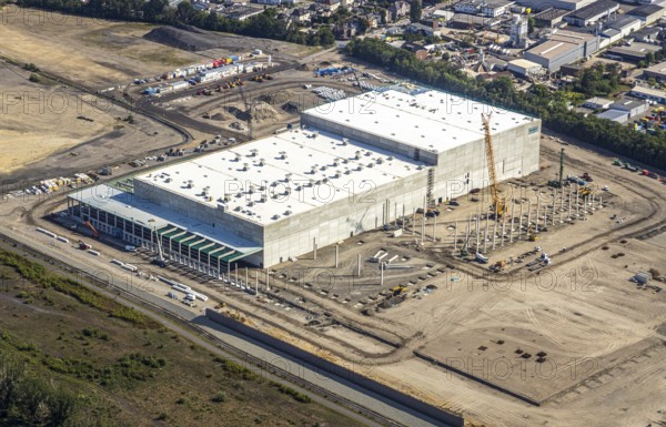 Aerial view, Oberhausen, Logport V, Duisport, Waldteichstraße industrial estate, EDEKA-Logistik-ZENTRUM, Sterkrade, Ruhr area, North Rhine-Westphalia, Germany, DE, Europe, birds-eyes view, aerial photography, aerial photography, overview, bird's eye view
