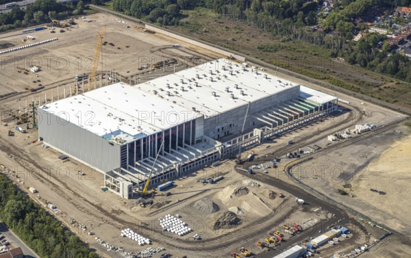 Aerial view, Oberhausen, Logport V, Duisport, Waldteichstraße industrial estate, EDEKA-Logistik-ZENTRUM, Sterkrade, Ruhr area, North Rhine-Westphalia, Germany, DE, Europe, birds-eyes view, aerial photography, aerial photography, overview, bird's eye view