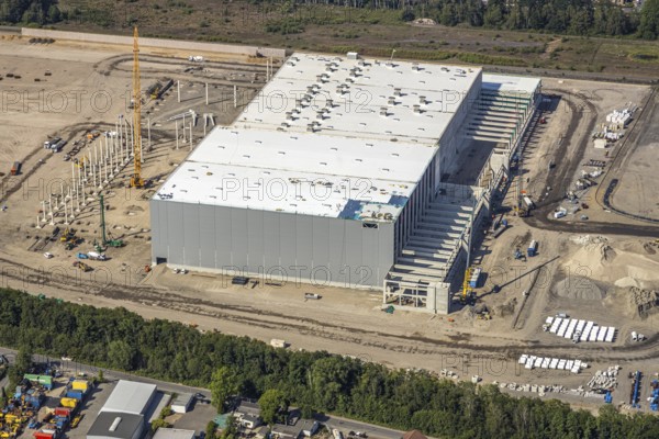 Aerial view, Oberhausen, Logport V, Duisport, Waldteichstraße industrial estate, EDEKA-Logistik-ZENTRUM, Sterkrade, Ruhr area, North Rhine-Westphalia, Germany, DE, Europe, birds-eyes view, aerial photography, aerial photography, overview, bird's eye view